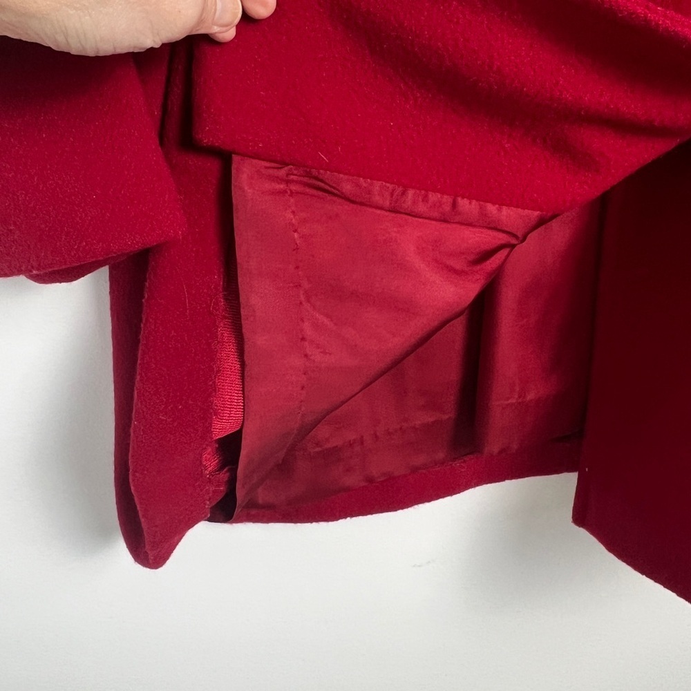 Vintage Forecaster Of Boston Red Wool Blend Double Breasted Mid Length Coat 9/10 - Picture 6 of 8